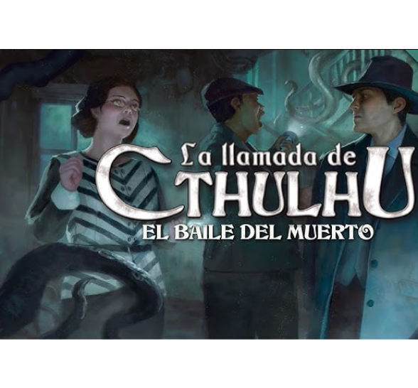 Cartel la llamada de Cthulhu con investigadores asustados