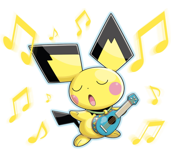 Pikachu tocant un ukelele